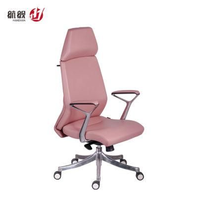 High Back Adjustable Headrest with Cloth Hanger Leather Office Furniture