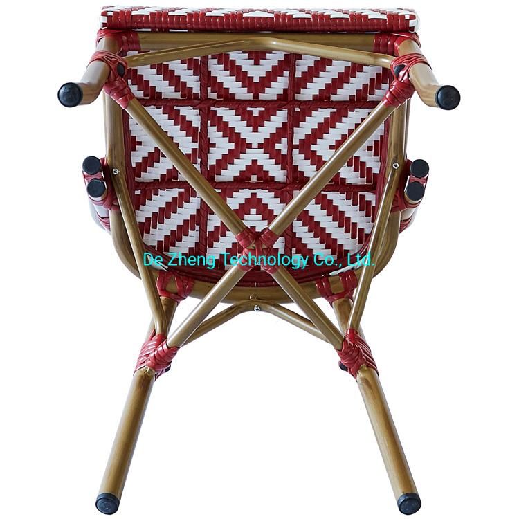 Heavy Duty Outdoor Cafe Restaurant Dining Plastic Rattan Garden Chair Garden Wedding Furniture with Bamboo Painting