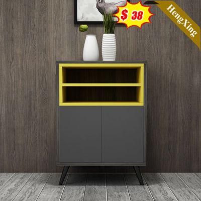 Classic Style Wooden Modern Design Gray Mixed Yellow Color Office Living Room Furniture Storage Drawers Cabinet