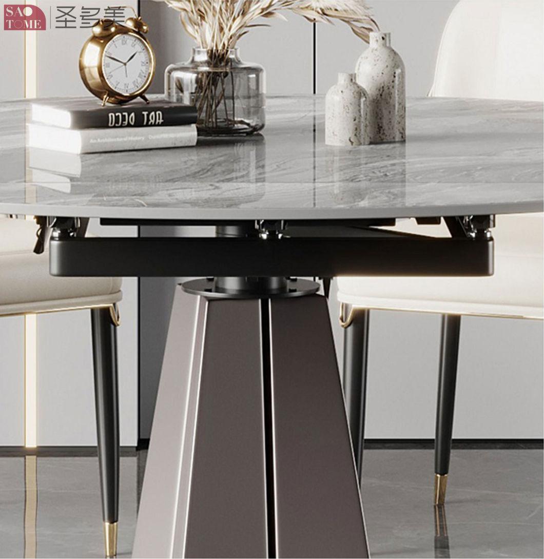 Hot Self Modern Style Hotel Restaurant Home Living Room Furniture Metal Slate Dining Table