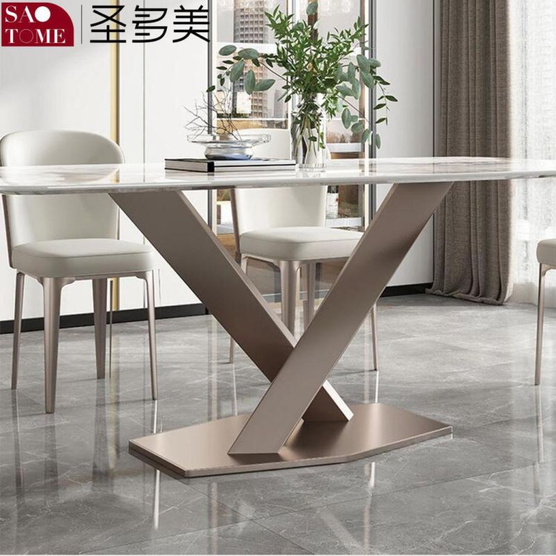 Modern Rock Board Furniture Cross Table Dining Table