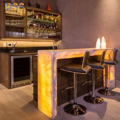 Home Bar Furniture Transparent Marble Bar Counter for Home