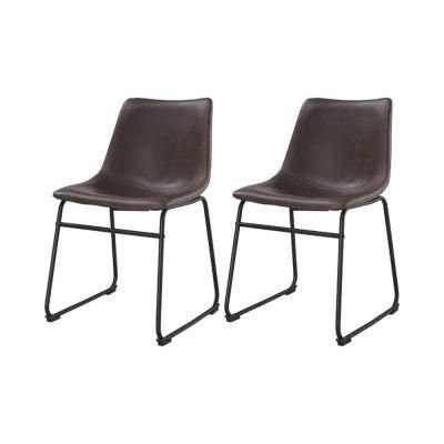 Dining Room Furniture PU Dining Chair Modern Black Metal Leg Restaurant Chair Meeting Chair