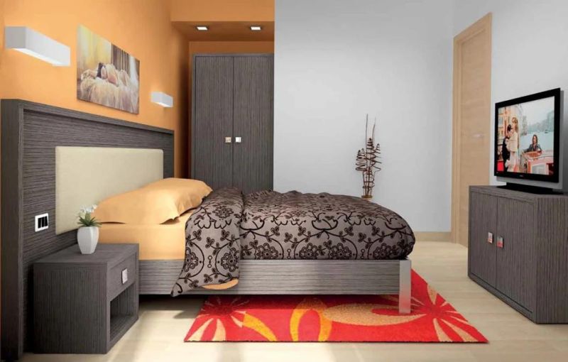 Typical Hotel Room Furniture for Sale in Maple Finish for 3 Star Hotel