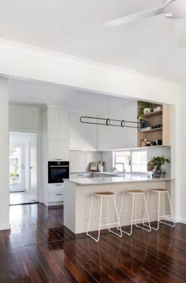 U-Shaped White Flat Back Cupboard Modern Pantry Furniture American Kitchen Cabinets