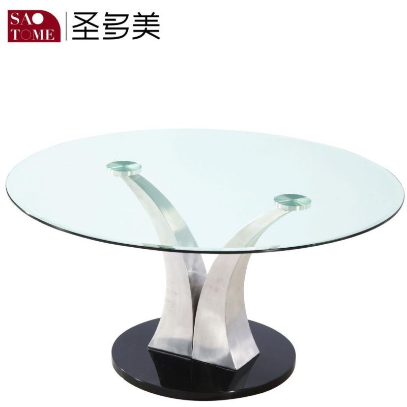 Modern Living Room Furniture Clear Glass High Gloss Black MDF Coffee Table