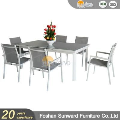Hot Sale Outdoor Modern Home Hotel Restaurant Villa Aluminum Chair and Table Garden Patio Dining Furniture
