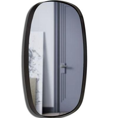 Black Framed Bathroom Rectangular Mirror with Wall Mounted Design