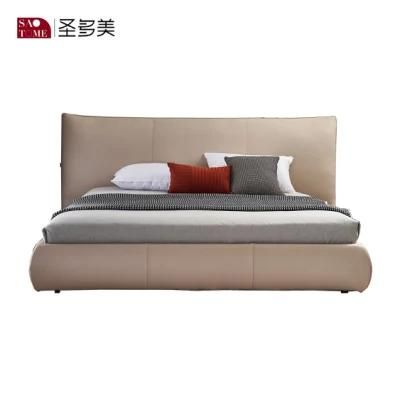 New Designed Italian Modern High Headboard Fabric King Size Bed