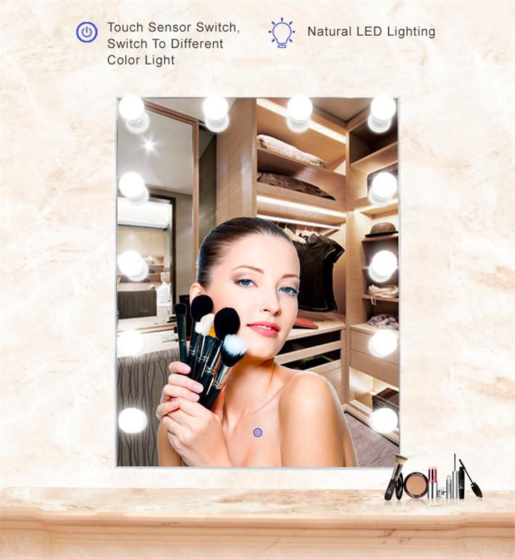 Bulkbuy LED Wall Lighted Makeup Mirror for Decorative Restroom