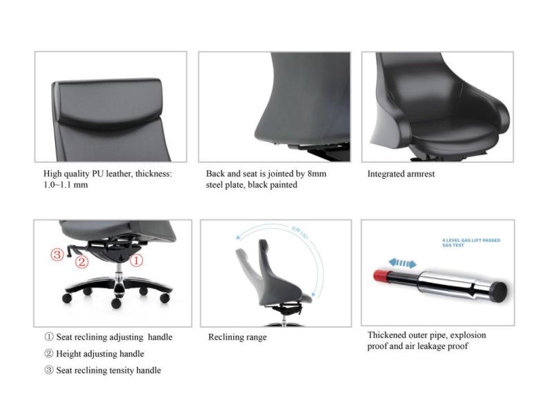 Streamline Swivel Staff Desk Executive Ergonomic Leather Office Computer Chair