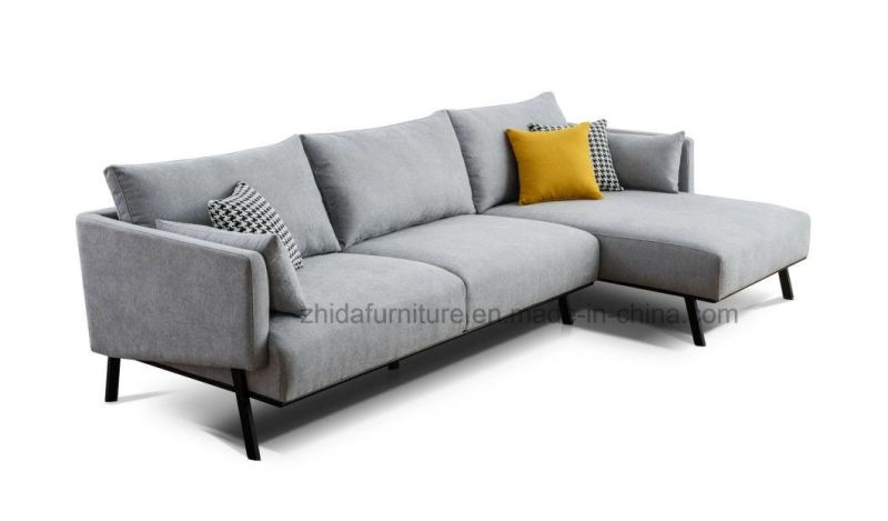 Chinese Blue Sofa Nordic Furniture L-Shaped Sectional Sofa Set