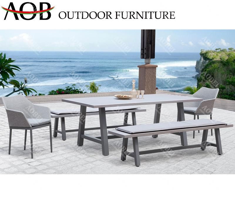 Modern Outdoor Garden Restaurant Patio Home Hotel Villa Fabric Dining Set Chair Table Furniture Set