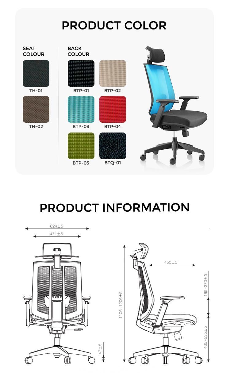 Factory Price Modern Company Staff Chair Ergonomic Lumbar Support Computer Desk Chair
