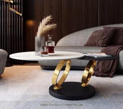 Sintered Stone Modern Stainless Steel Adjustable Coffee Table