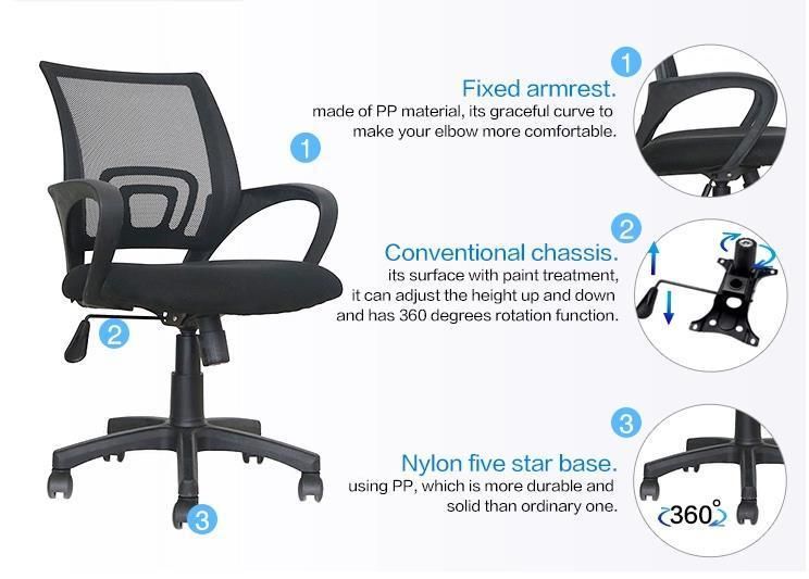 Modern Furniture Fixed Armrest Swivel Mesh Office Chair