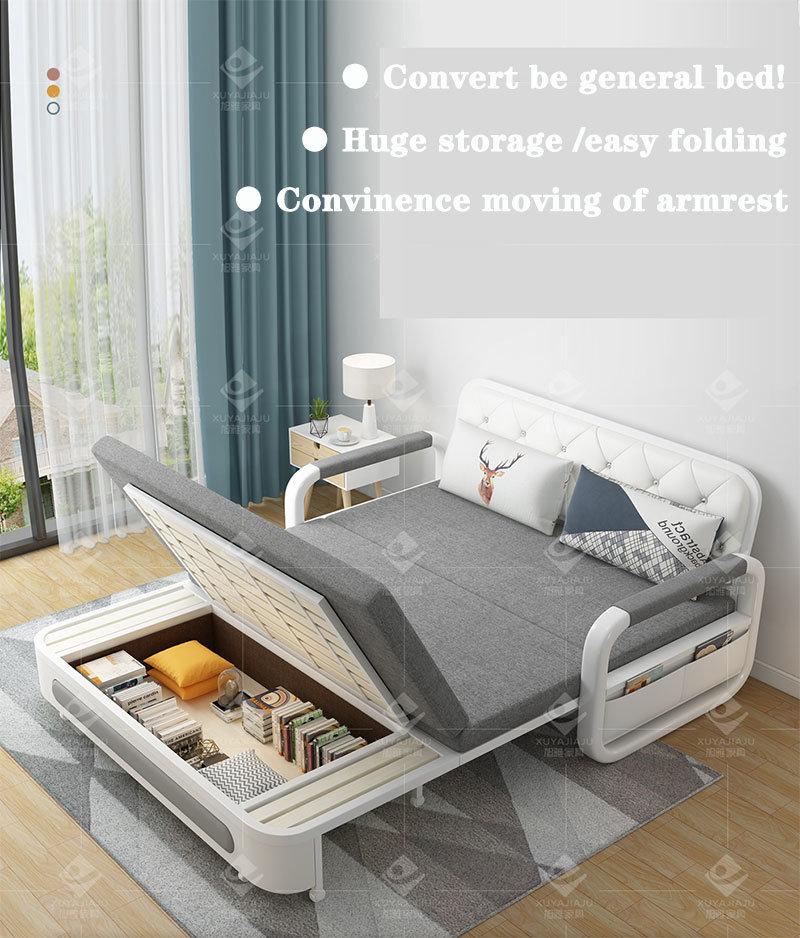 American Style Multi-Functional Hotel Sleeper Sofa Modern Design Lounge Salo Sofa Folding Leather Sofa Bed