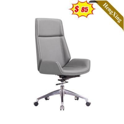 Simple Design Office Furniture Height Adjustable Gray Color PU Leather Manager Chair