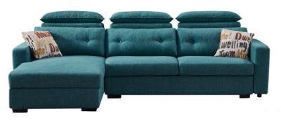 Modern Contemporary Home Furniture Living Room Sectional Blue Fabric Sofa