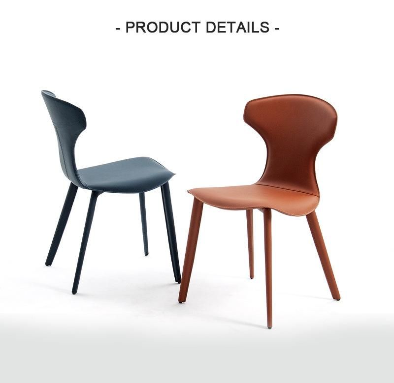 Luxury Metal Furniture Office Leather Chair Dining Chair for Home