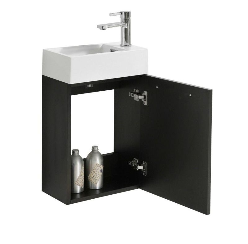 Bathroom Cabinet Black Wood 40X22 Cm Storage Cabinet Furniture