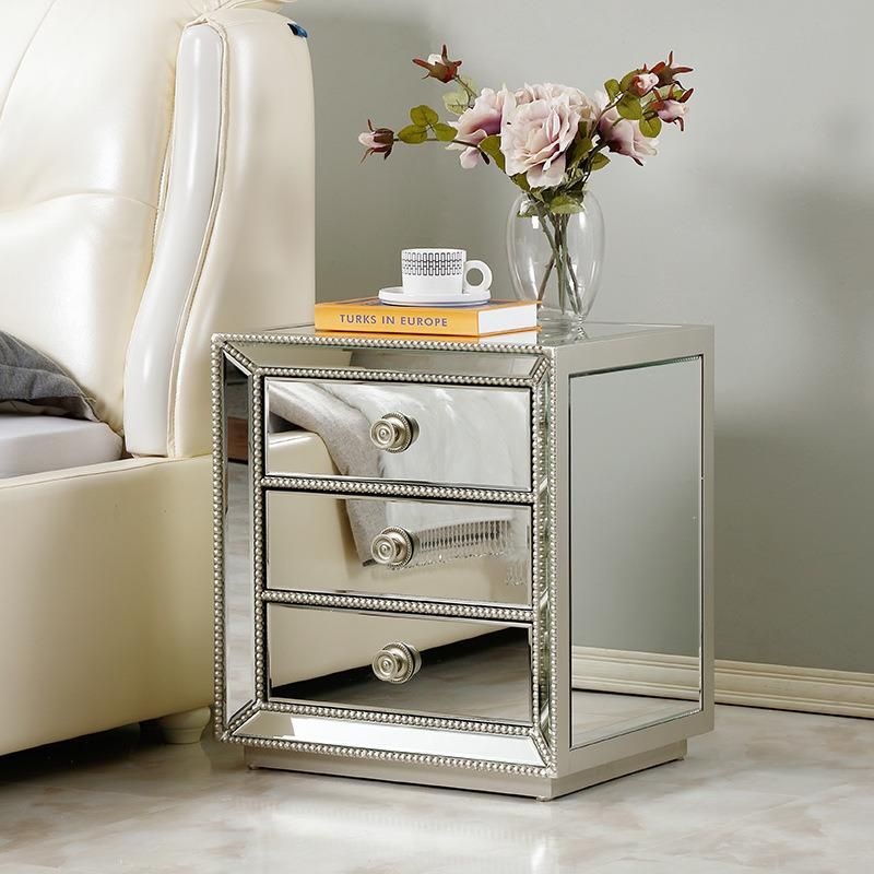 Modern fashion Design Bedside Cabinet Mirrored Furniture