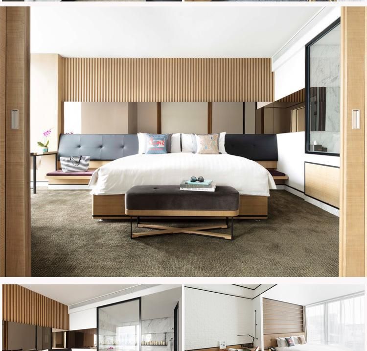 Modern Hotel Apartment Bedroom Suite Room Supply Wooden Headboard Furniture