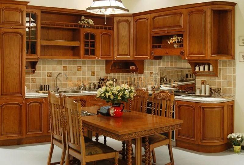 Wholesale Traditional Solid Wood Furniture Kitchen Cabinets Set