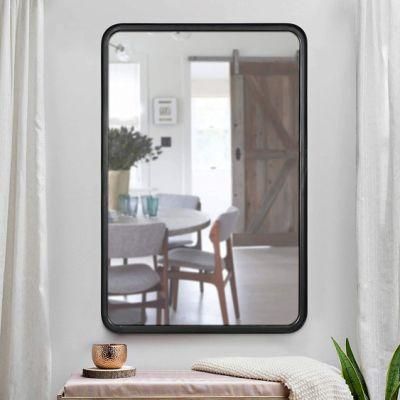 Modern Decorative Black Rectangle Framed Mirror Metal Frame Wall Mirror for Bathroom Entryway Living Room Beauty Salon