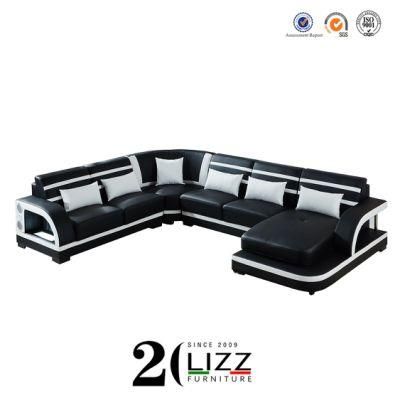 Living Room Big U Shape Leather Corner Sofa with Loudspeaker