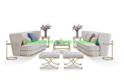 Comtemporary Luxury Home Living Room Beige High Back Fabric Furniture Sofa