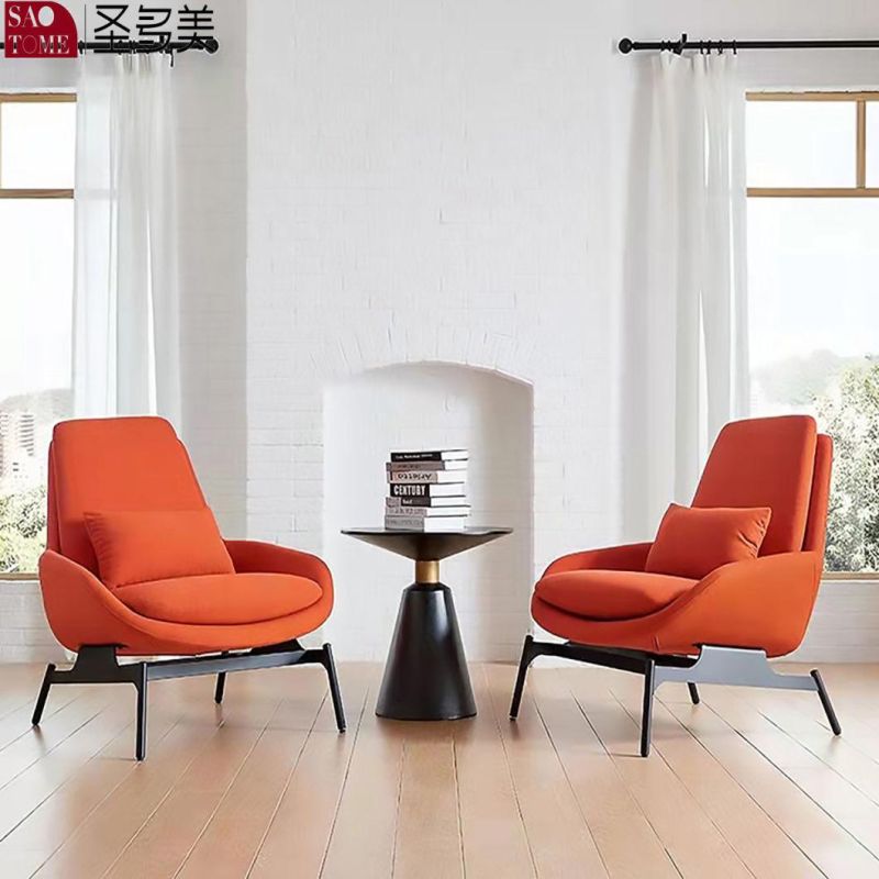Modern Leather Luxury Metal Leg Living Room Chairs