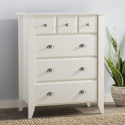 Antique Furniture Soft White Finish 4 Drawer Chest Sideboard for Living Bedroom