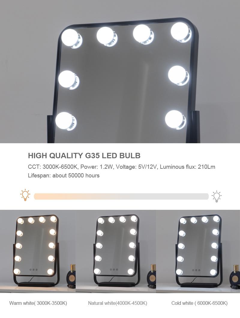 Unique Items Make up Mirror with LED Bulbs for Home Daily Makeup