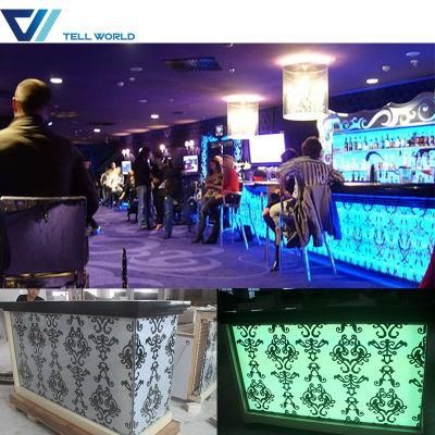 Nightclub Pub Salad Bar Illuminated LED Mobile Bar Counter