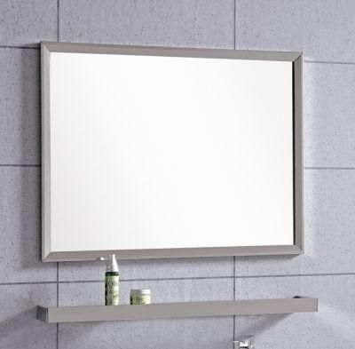 Stainless Steel Golden/Silver/Rose Golden/Black Wall Mounted Framed Bathroom Dressing Mirror for Hotel Decoration