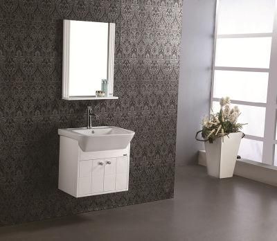 Woma Oak Solid Wood Single Ceramic Sink Wall-Hung Style Bathroom Vanity
