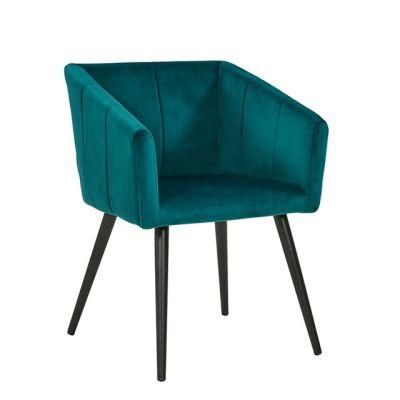 Wholesale Home Living Room Bedroom Furniture Sofa Fabric Velvet Dining Chair with Metal Legs Spraying