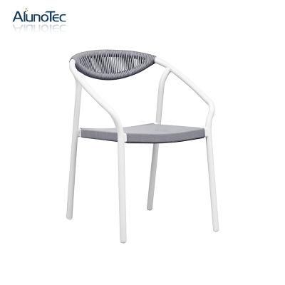 Grey Modern Elegant Outdoor Aluminum Bistro Chair Outdoor Restaurant Chairs