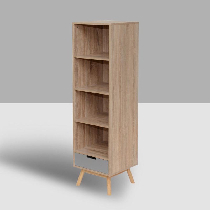 Small Wood Home Furniture Modern Corner Bookcase for Home Office 