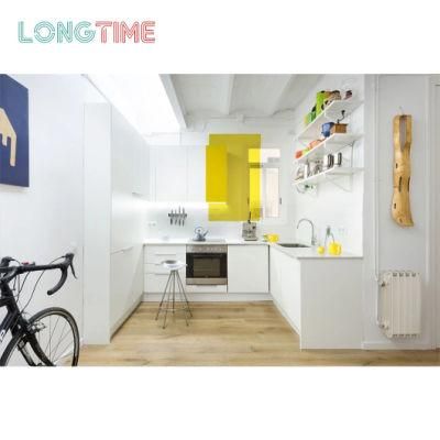 Modern Kitchen Furniture Cupboard Price Melamine Finish Solid Wood Kitchen Cabinet Design