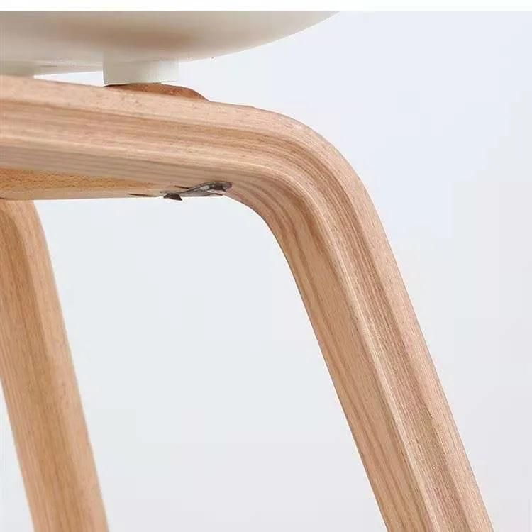 Hot Sale Dining Furniture Nordic Design Modern Plastic Dining Chairs with Wooden Transfer Metal Legs