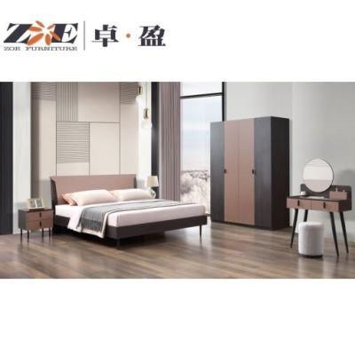 Modern Wooden Home Furniture Luxury Black Oak MDF Panel Bedroom Furniture
