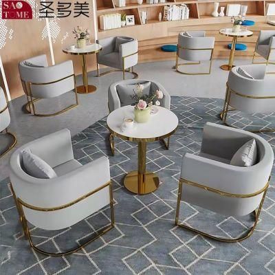 Leisure Style Living Room Furniture Metal Frame Fabric Lounge Chair
