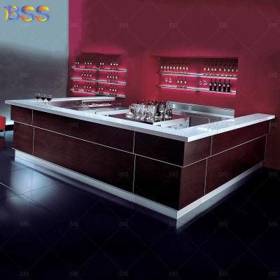 Restaurant Service Counter U Shape Artificial Marble Restaurant Bar Counter