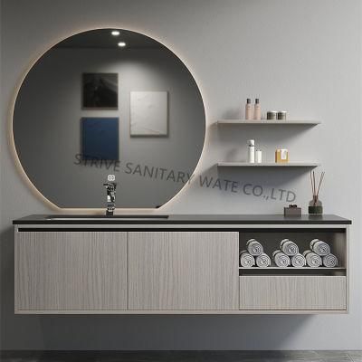 Modern Luxury Wall Mounted Bathroom Vanity with Touch Switch LED Mirror