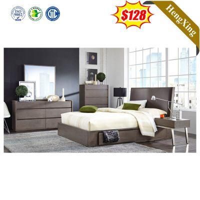 Nordic Simple Style Wooden Frame Storage Melamine Hotel Home Bedroom Furniture King Double Bedroom Bed