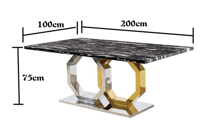 Restaurant Home Furniture Rectangle Marble Dining Tables Match 6 Seater with Wholesale Price