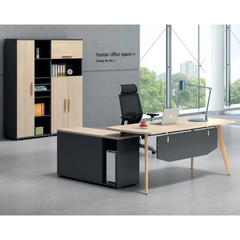 Modular Particle Board Wooden Feet Office Executive Table