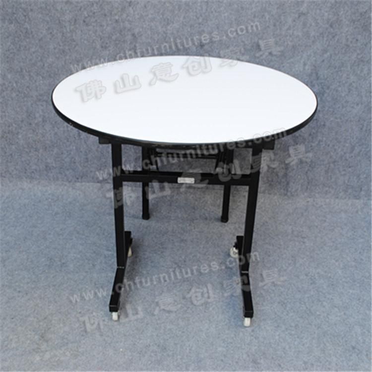 Modern Simple Hotel Small Household Sturdy Household Folding Roller Round Dining Table with Wheels